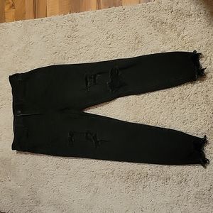 American Eagle Next Level Stretch womens distressed jeans. Black size 10